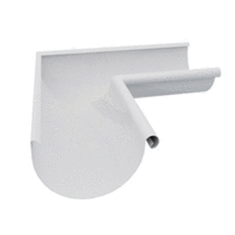 Угол желоба внутренний металл белый D=125мм Угол желоба внутренний металл белый D=125мм