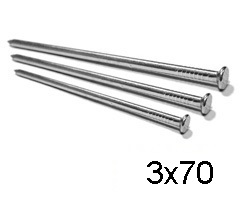 Гвозди стальные строительные 3х70 (25 кг) Гвозди стальные строительные 3х70 (25 кг)