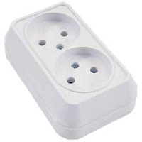 Розетка Makel двухместная без заземления 16А, 230В белая IP20 (45117)