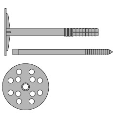 Дюбель-гвоздь для изоляции 10х160 (500шт) с металлическим гвоздем