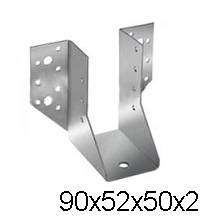 Опора бруса открытая оцинкованная 90х52х50х2мм