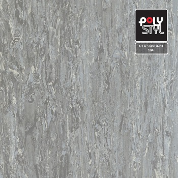 Коммерческий гомогенный линолеум Polystyl ALFA STANDARD 104 (2м)