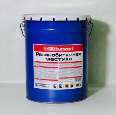 Мастика БИТУМАСТ резинобитумная металлическое ведро 21,5л