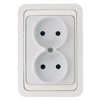 Розетка Makel Mimoza двойная без заземления белая (12017)