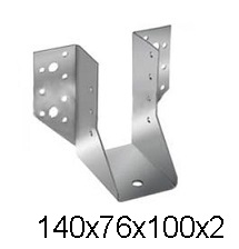 Опора бруса открытая оцинкованная 140х76х100х2мм