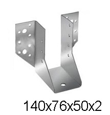 Опора бруса открытая оцинкованная 140х76х50х2мм